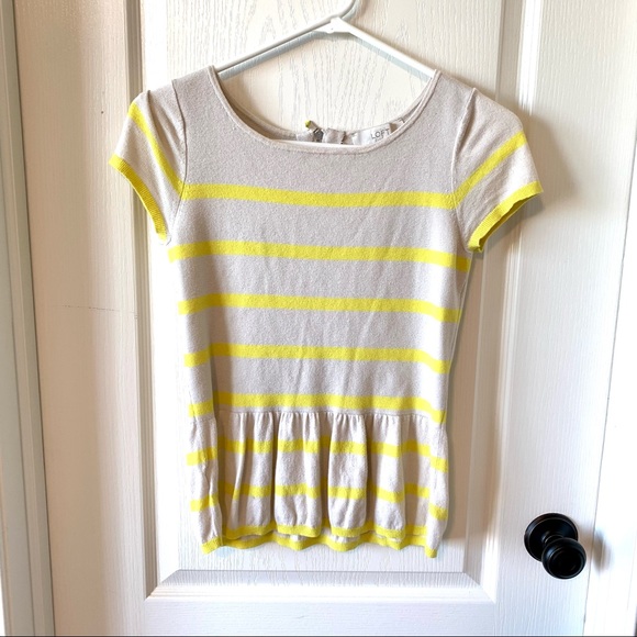 LOFT Lightweight Striped Peplum Sweater—SZ. XS - Picture 10 of 11